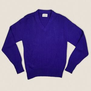 Vintage 60s 70s V Neck Acrylic Sweater Size Small BPC Bristol